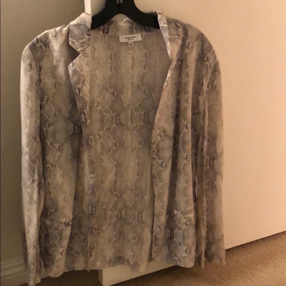 Aritzia BABATON snakeskin silk blazer